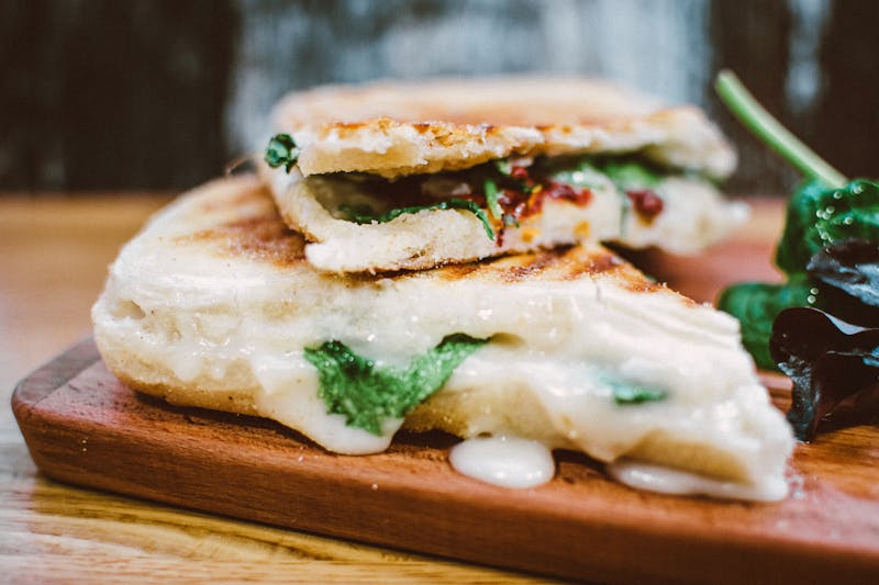 Meatball Sub with marinara sauce and melted mozzarella