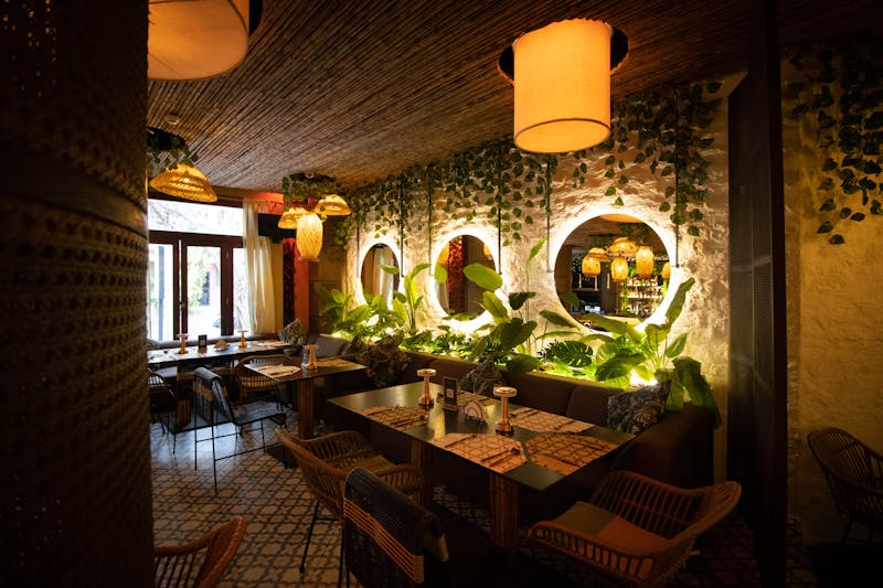 Papa Ginos restaurant interior with warm lighting